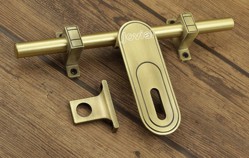Jovial 1146 Single Door Aldrop/Fancy Aldrop/Door Aldrop/Aldrop for Door/Door Fittings Kit/Door Accessories/Door Kit (10 Inch, 16 mm Rod Dia, Finish : Antique Brass) - Image 5