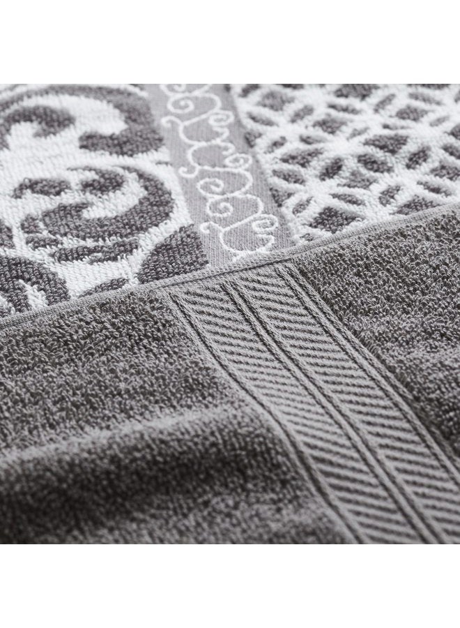 Modern Threads Trefoil Filigree 6-Piece Reversible Yarn Dyed Jacquard Towel Set - Bath Towels, Hand Towels, & Washcloths - Super Absorbent & Quick Dry - 100% Combed Cotton  - Image 4