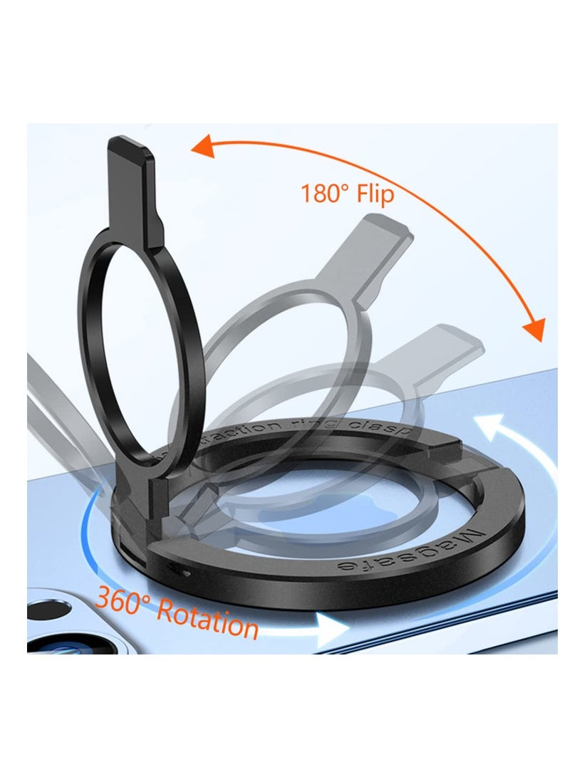 Excefore Magnetic Phone Ring Holder, Adjustable Zinc Alloy Phone Ring Holder, for Magsafe Phone Ring Stand Holder, Compatible with iPhone 14/13/12 Series and Phones with Magnetic Suction Case(Black) - Image 3