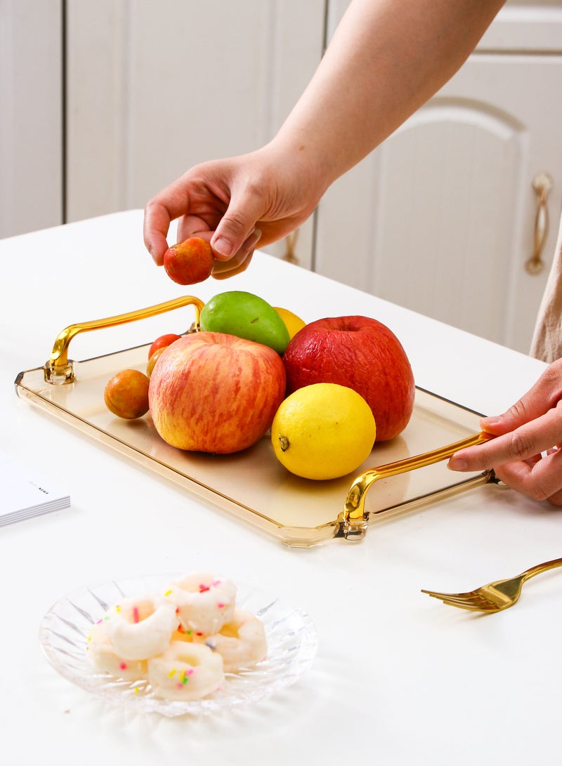 شاربدو صينية بلاستيكية للخدمة، صينية منزلية مستطيلة بأذرع، صينية عرض متعددة الأغراض لسطح المطبخ وطاولة الطعام والسطح المكتبي - Image 4