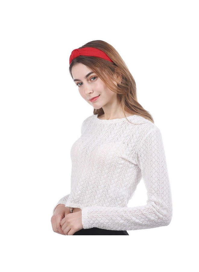 Funtopia - Funtopia Knotted Headbands for Women Girls, 9 Pcs Wide Plain Turban Headband Fashion Cross Knot Hair Bands with Solid Colors - Image 1