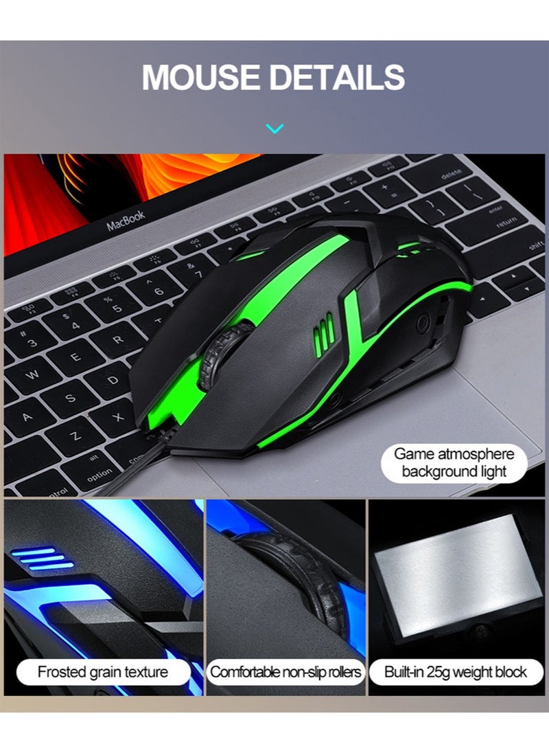T-WOLF - Typewriter Style Mechanical Gaming Keyboard and Mouse Combo RGB Backlit Wired with Switch Retro Round Keycap 104 Keys Keyboard  Cool Light Up Keyboard and Mouse for Gaming,Work,Mac,PC,Windows - Image 1
