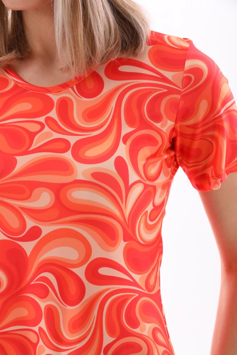 REMSA Lycra Semi Covered Swimsuit 2415 Helen Orange