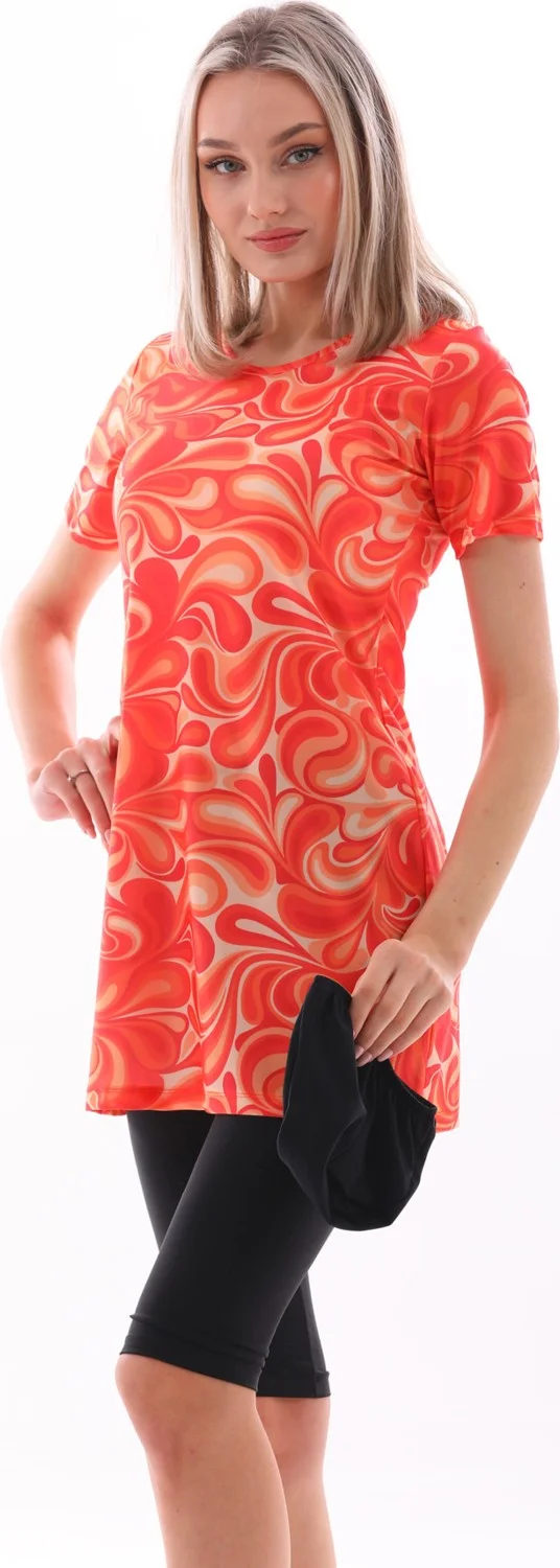 REMSA Lycra Semi Covered Swimsuit 2415 Helen Orange
