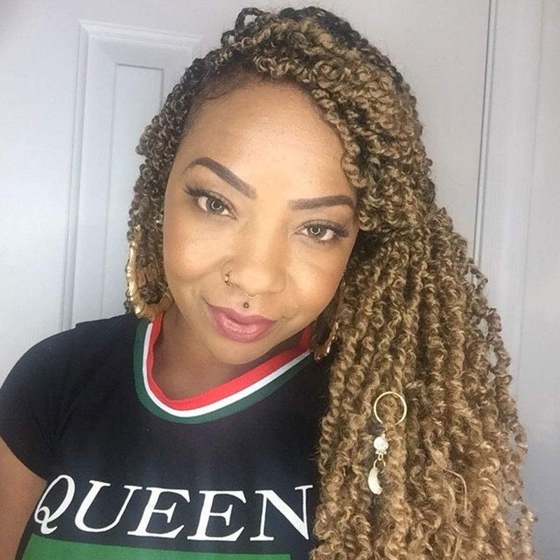 YEBO Spring Twist Hair 4 Packs Spring Twists 8 Inch Crochet Braiding Hair Ombre Colors Synthetic Hair Extensions 30 StrandsPack 110gPack278Inch