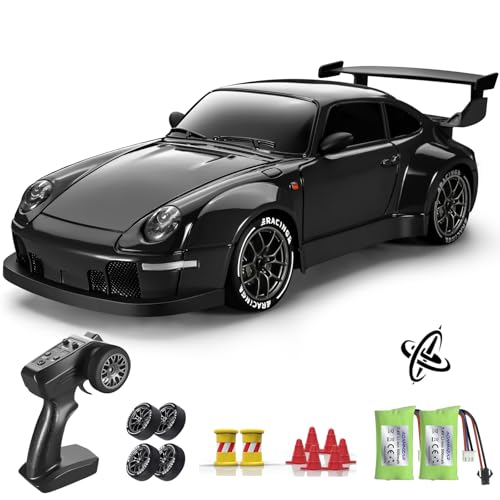 ACAMMZAR RC Drift Car Pro Upgraded with Gyro 124 Full Proportional Remote Control Car 25KMH 4WD High Speed RC Cars with Lights Extra Racing Tires Vehicle for Adults Kids Boys Girls Black - Image 1