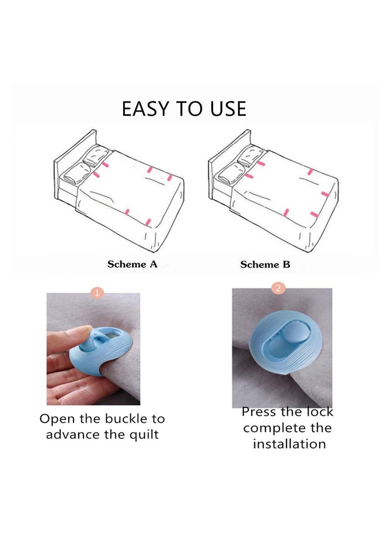 Quilt Cover Clip, Comforter Duvet Fasteners, High Elasticity Non-Slip Needle-free Comforter Fixing Holder (White - 12 Pcs) - Image 5