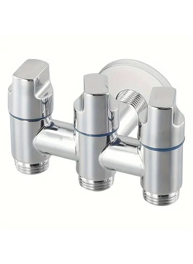 Silvery Wall Mounted Diverter Valve 1 Inlet 3 Outlets For Bathroom Sink Laundry - Image 3