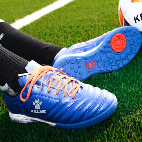 KELME Kids Indoor Soccer Shoes, Youth Futsal Turf Cleats, Boys Girls Football Baseball Softball Sneaker, Black, Size 2 Little Kid - Image 2