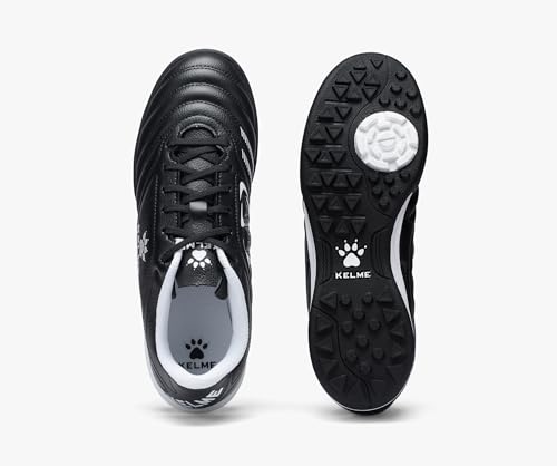 KELME Kids Indoor Soccer Shoes, Youth Futsal Turf Cleats, Boys Girls Football Baseball Softball Sneaker, Black, Size 2 Little Kid - Image 5