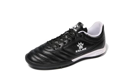 KELME Kids Indoor Soccer Shoes, Youth Futsal Turf Cleats, Boys Girls Football Baseball Softball Sneaker, Black, Size 2 Little Kid - Image 1