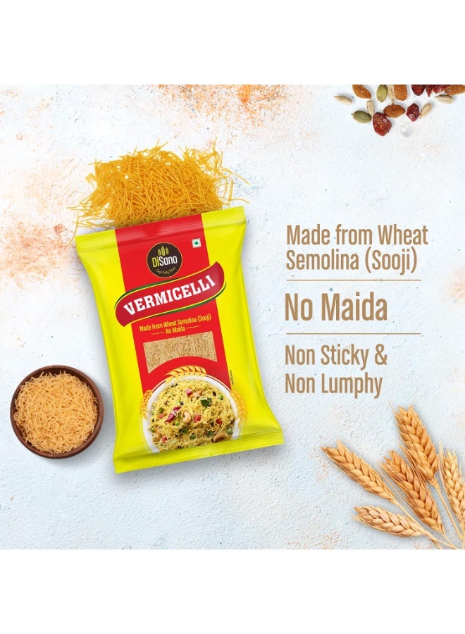 DiSano Unroasted Wheat Vermicelli 850g, No Maida, Cholesterol Free, Unflavoured Seviyan, Source of Protein & Fibre, Made with Sooji, Perfect for Breakfast, Upma & Desserts - Image 2
