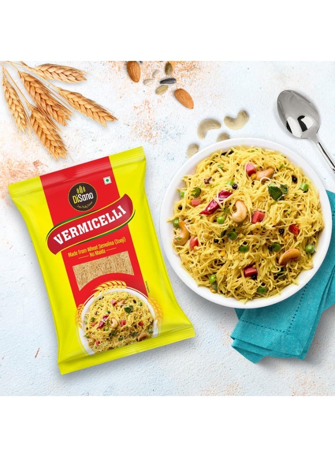 DiSano Unroasted Wheat Vermicelli 850g, No Maida, Cholesterol Free, Unflavoured Seviyan, Source of Protein & Fibre, Made with Sooji, Perfect for Breakfast, Upma & Desserts - Image 3