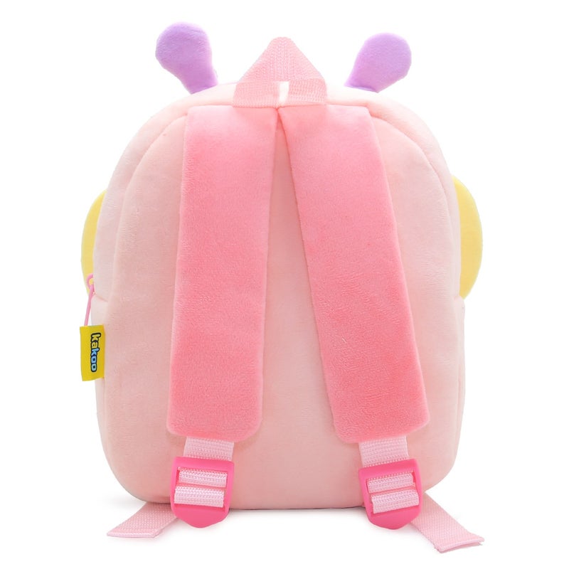 Plush Kids Backpack, Butterfly Animal Design, Soft Lightweight School Bag for Toddlers and Preschool Kids - Image 5