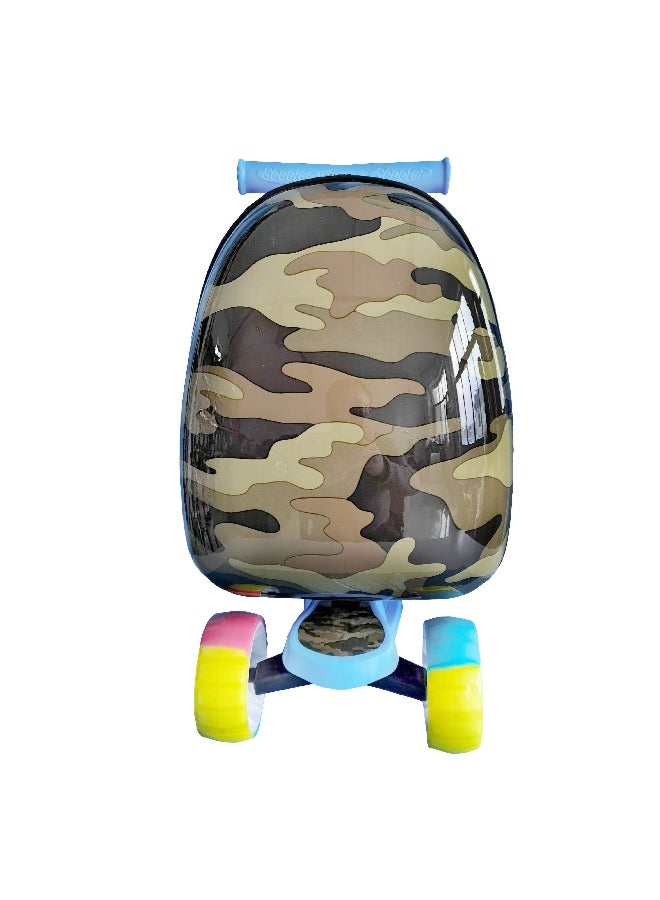 TUCCI Lil Trooper Kids Lightup Scooter with Hardshell Luggage Blue and Brown 15 x 20 x 60 cm T0462  - Image 2