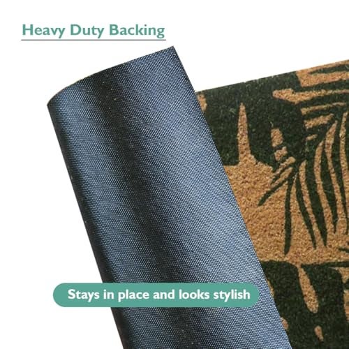 ATMAH Tropical Paradise Coir Door Mat 120 x 40 cm Runner | Anti Slip PVC Backing | Dirt Trapper | Indoor & Covered Outdoor Entrance Mat | Natural - Image 3