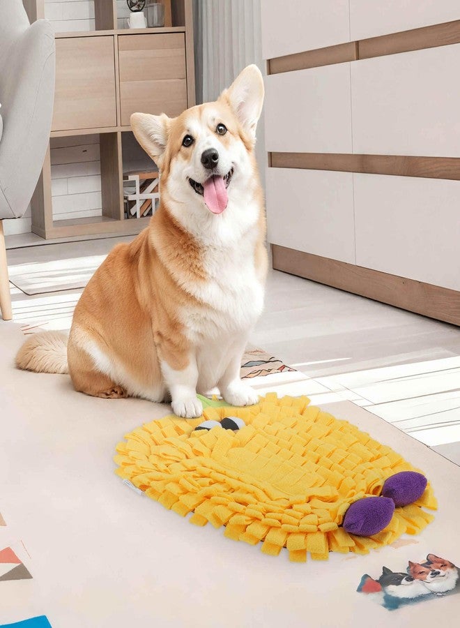 GLIDESMOOTH Snuffle Mat for Dogs, Plush Enrichment Feeding Mat for Mental Stimulation, Puppy Chew Mat to Keep Them Busy, for All Breeds Sizes, Yellow, 1 Pc - Image 2
