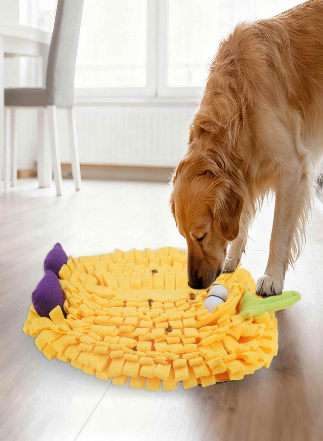 GLIDESMOOTH Snuffle Mat for Dogs, Plush Enrichment Feeding Mat for Mental Stimulation, Puppy Chew Mat to Keep Them Busy, for All Breeds Sizes, Yellow, 1 Pc - Image 4
