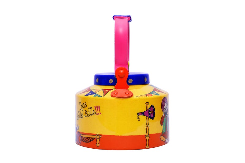 A Krazy Mug كرازي مغ يدوي الصنع ومصمم يدوياً مزخرف تقليدي شاي ديسي ملون إبريق شاي ألمنيوم (1.25 لتر) - Image 3