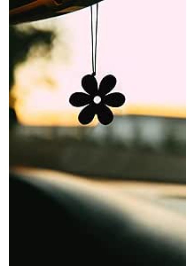 MIRFA Rearview Mirror Hanging Pendant - Wood - Black (6 Leaf Flower) - Image 1