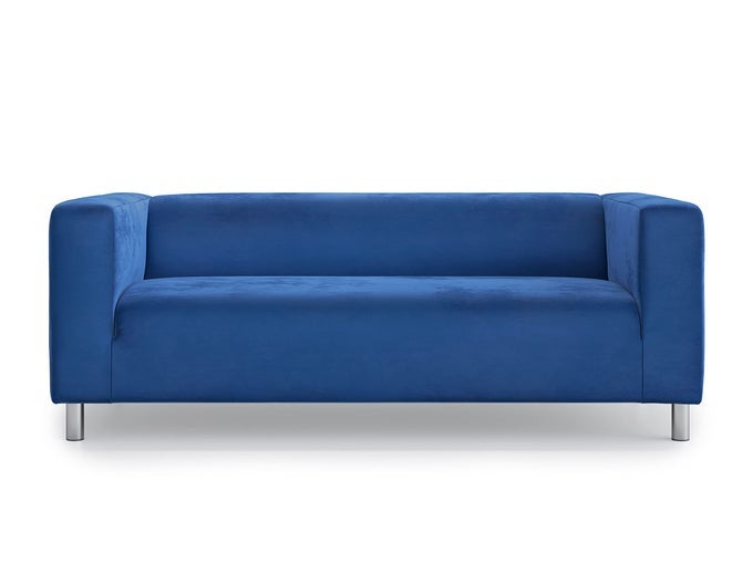 SNUG FIT CLASSIC VELVET KLIPPAN LOVESEAT SLIPCOVER FOR THE IKEA 2 SEATER KLIPPAN LOVESEAT SOFA COVER REPLACEMENT BLUE VELVET