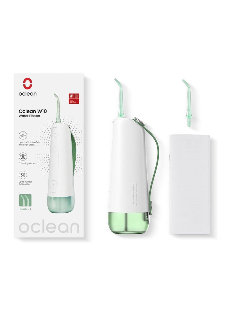 Oclean Cordless Oral Irrigator Water Flosser — Green — Compact Travel Design – 5 Modes & 4 Tips – Long Battery - Image 1