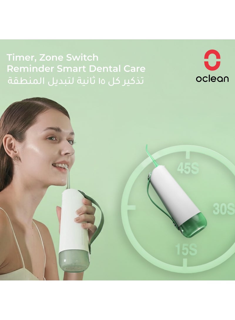 Oclean Cordless Oral Irrigator Water Flosser — Green — Compact Travel Design – 5 Modes & 4 Tips – Long Battery - Image 4