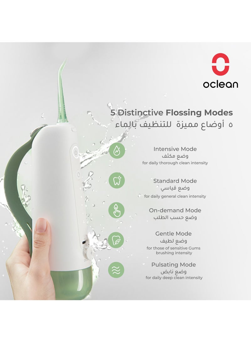 Oclean Cordless Oral Irrigator Water Flosser — Green — Compact Travel Design – 5 Modes & 4 Tips – Long Battery - Image 3