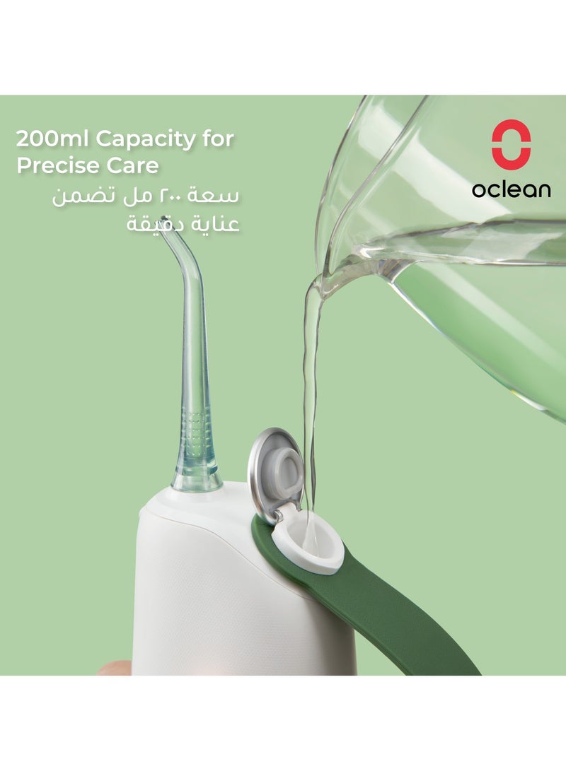 Oclean Cordless Oral Irrigator Water Flosser — Green — Compact Travel Design – 5 Modes & 4 Tips – Long Battery - Image 5