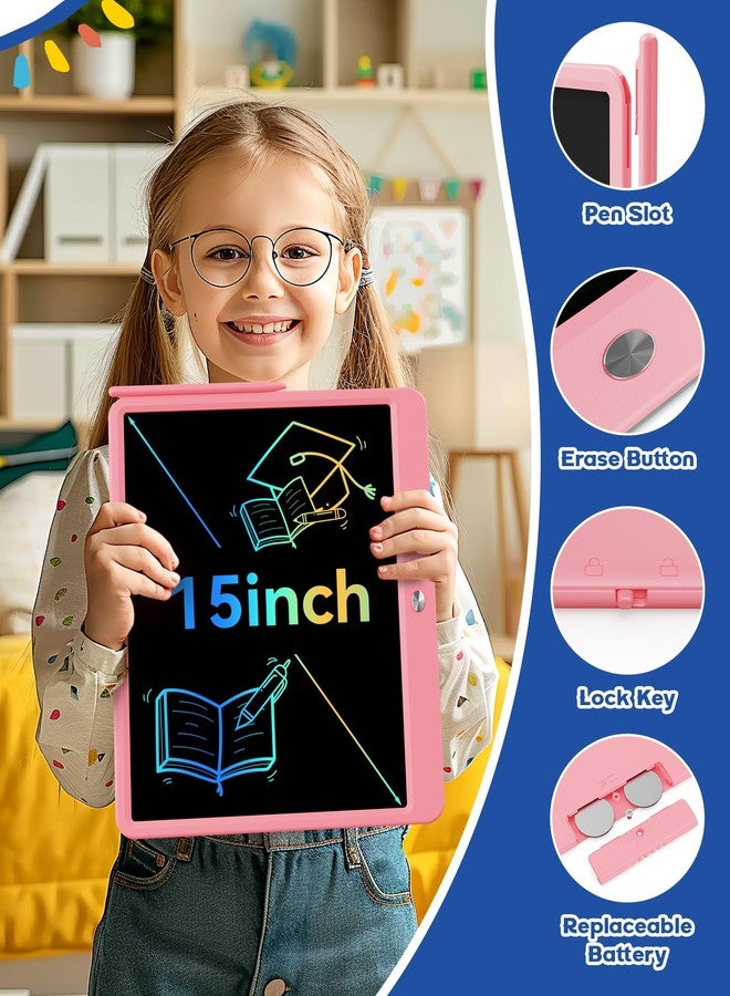 Bravokids 15 Inch LCD Doodle Board Tablet Toy-Pink - Image 4