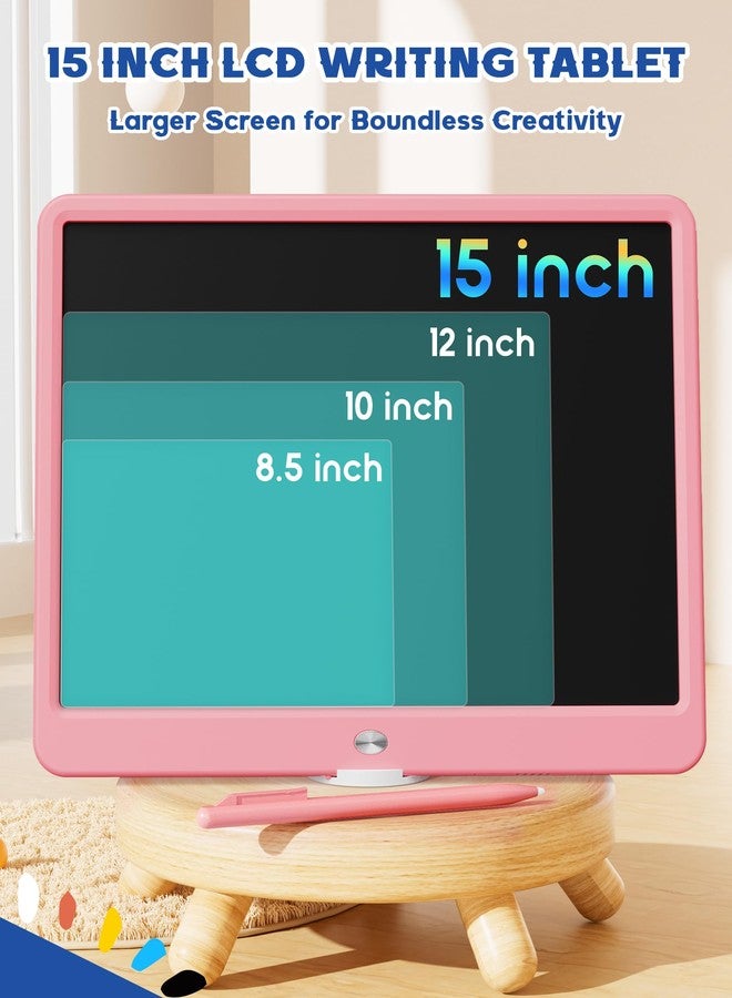 Bravokids 15 Inch LCD Doodle Board Tablet Toy-Pink - Image 2