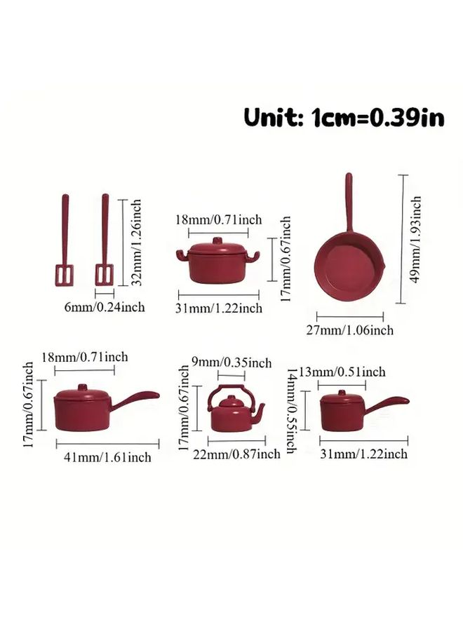 Yellow Miniature Kitchen Cookware Set Mini Frying Pan Kettle Props Gift - Image 3