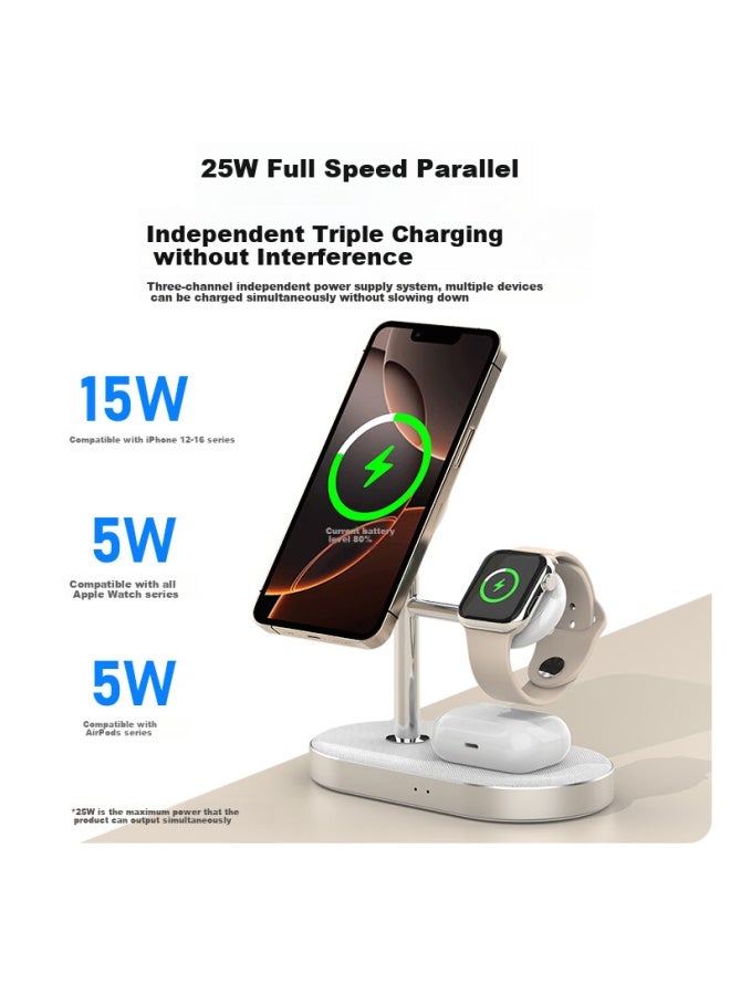 Gdgo Qi2 Certified 3-in-1 Wireless Charger Stand 15w Fast Charging Magsafe Magnetic Suction S10/s9/8 Fast Charge Compatible With Apple 16 Pro Max Phone Watch Earphones - Image 2