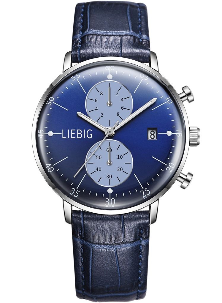 ليبيغ ساعة رجالية كوارتز بميناء مزدوج للعمل - مقاومة للماء والصدمات، سوار جلدية - هدية مثالية - Image 5