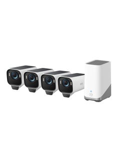 eufy eufy Security eufyCam S3 Pro 4-Cam Kit Solar Security Camera Outdoor Wireless with Solar Panel, Colour Night Vision, 4K, Forever Power 2.0, Face Recognition AI, Expandable Local Storage No Monthly Fee  - Image 1