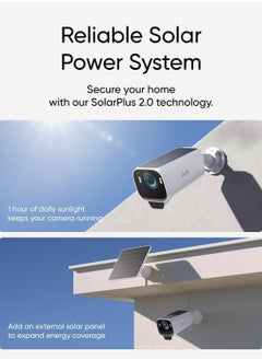 eufy eufy Security eufyCam S3 Pro 4-Cam Kit Solar Security Camera Outdoor Wireless with Solar Panel, Colour Night Vision, 4K, Forever Power 2.0, Face Recognition AI, Expandable Local Storage No Monthly Fee  - Image 3