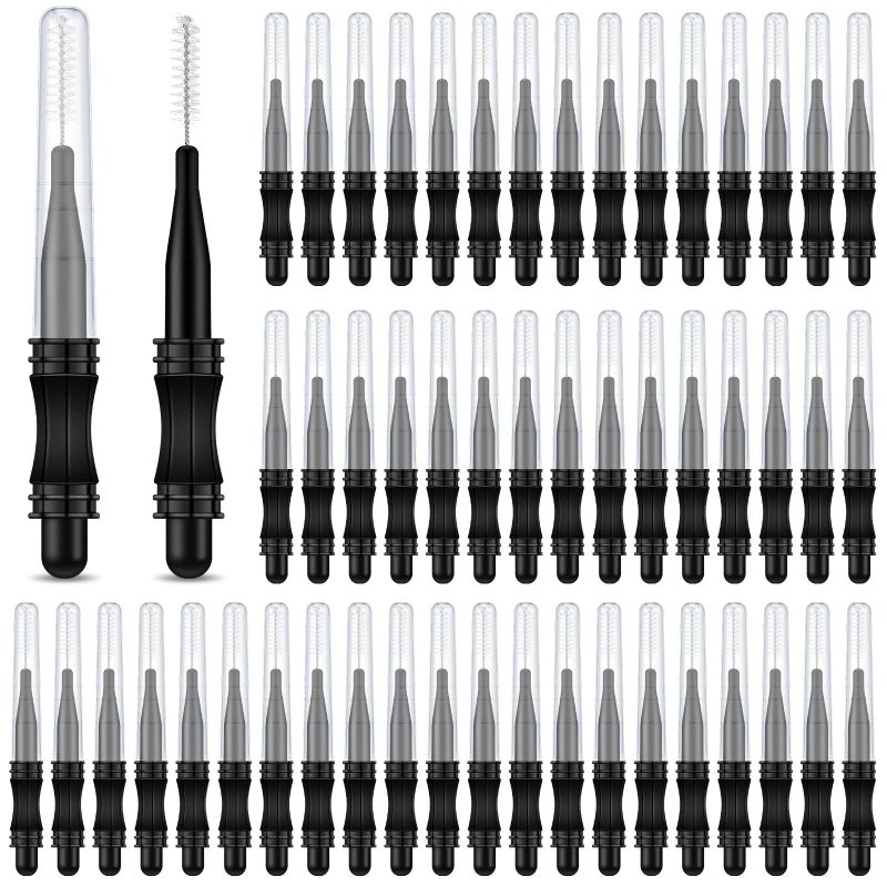 Romooa 100 Pcs Micro Eyebrow Brush with Cap Brow Lamination Eyelash Brow Brush Lash Filler Eyebrow Lift Tools for Eyelashes Extensions - Image 1