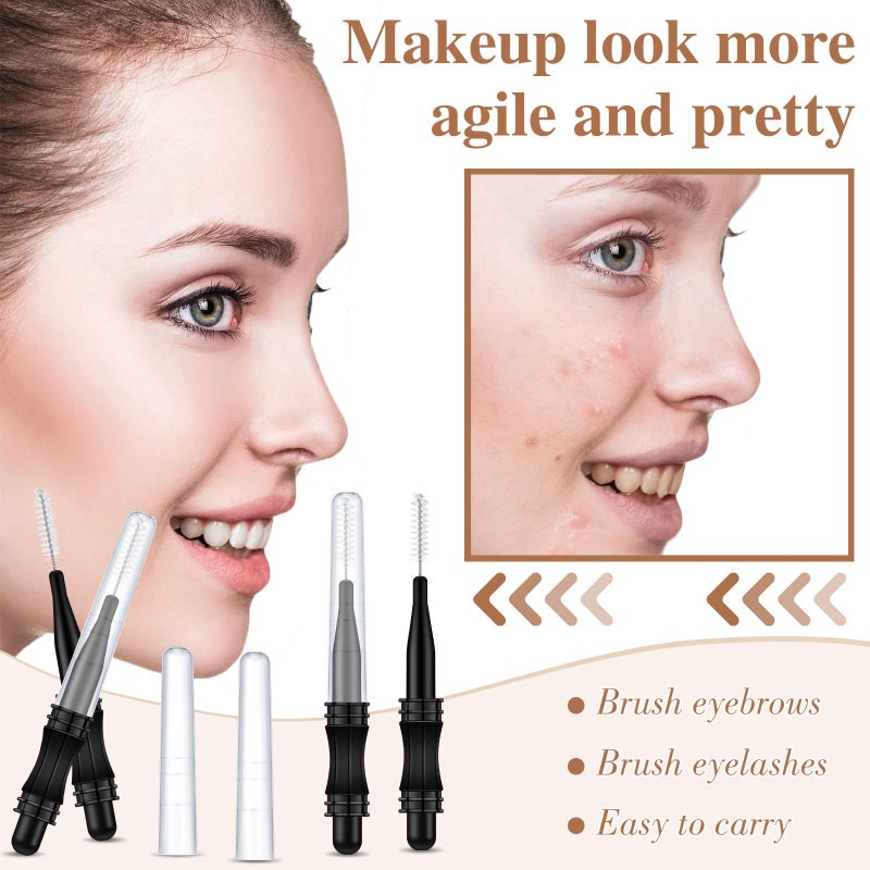 Romooa 100 Pcs Micro Eyebrow Brush with Cap Brow Lamination Eyelash Brow Brush Lash Filler Eyebrow Lift Tools for Eyelashes Extensions - Image 5