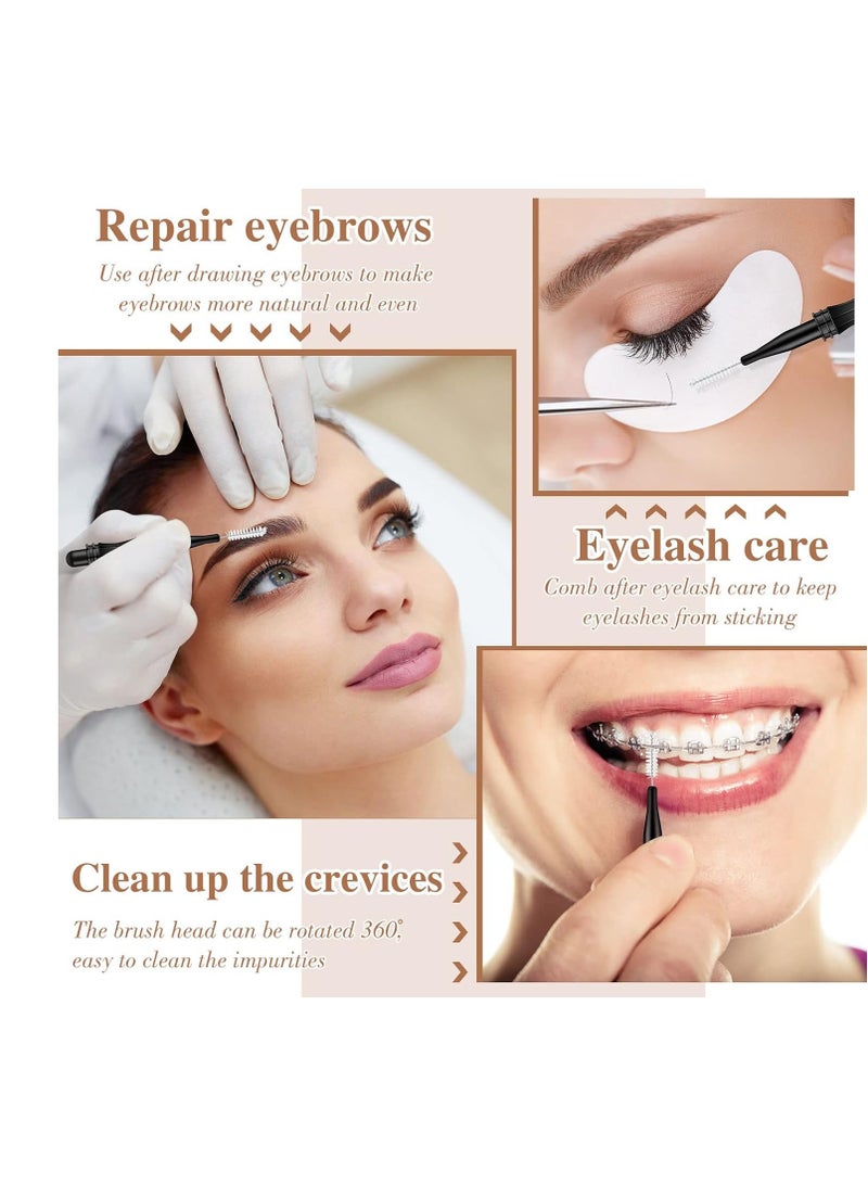 Romooa 100 Pcs Micro Eyebrow Brush with Cap Brow Lamination Brush Eyelash Brow Brush Lash Filler Eyebrow Lash Lift Tools for Eyebrows and Eyelashes Extensions (Black) - Image 3
