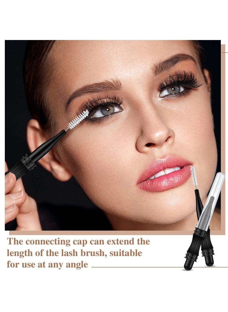 Romooa 100 Pcs Micro Eyebrow Brush with Cap Brow Lamination Brush Eyelash Brow Brush Lash Filler Eyebrow Lash Lift Tools for Eyebrows and Eyelashes Extensions (Black) - Image 4