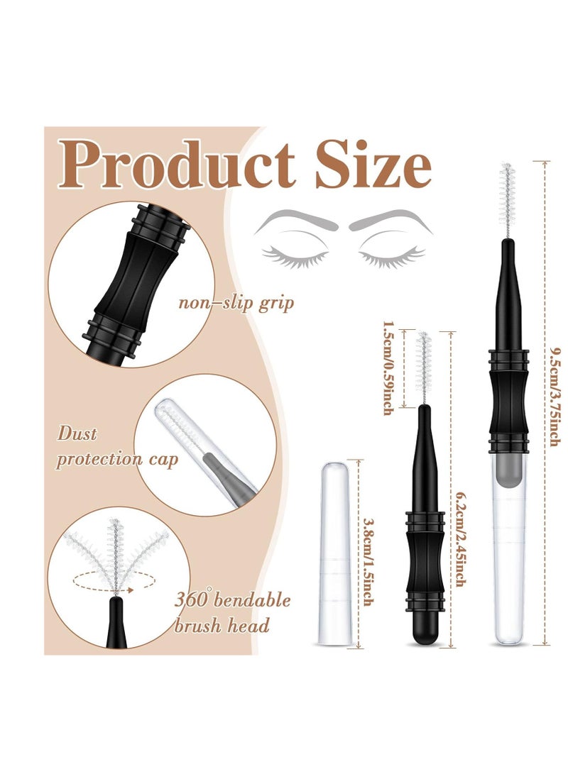 Romooa 100 Pcs Micro Eyebrow Brush with Cap Brow Lamination Brush Eyelash Brow Brush Lash Filler Eyebrow Lash Lift Tools for Eyebrows and Eyelashes Extensions (Black) - Image 5