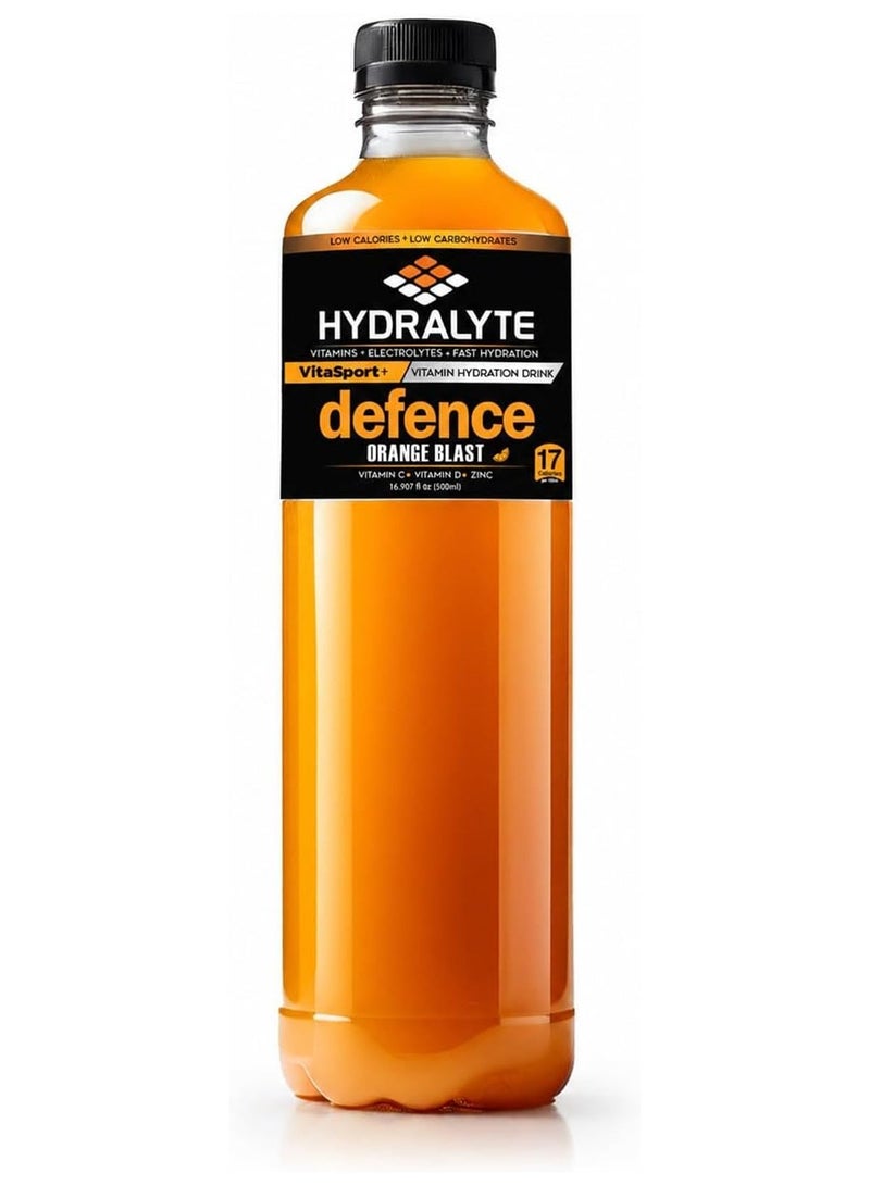 Hydralyte VitaSport+ Defence Hydration Drink, Orange Blast, 500ml Bottle with Electrolytes, Vitamin C, D & Zinc - Image 2
