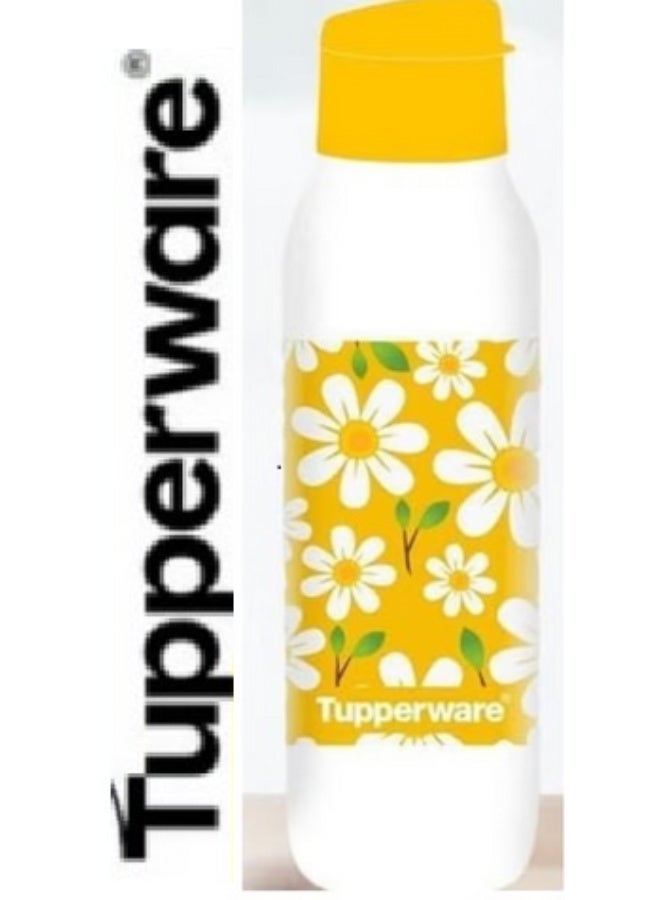 توبروير زجاجة أكواسيف الأصلية الفاخرة المطبوعة بالزهور من تابروير، سعة 750 مل، قابلة للطي، للمطبخ والثلاجة والمدرسة والمكتب وصالة الألعاب الرياضية، قطعة واحدة - Image 1