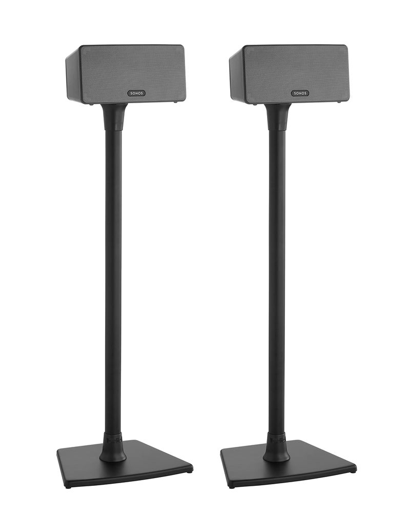 SANUS Wireless Sonos Speaker Stand for Sonos One Play1 Play3 AudioEnhancing Design with Builtin Cable Management Pair Black WSS22B1