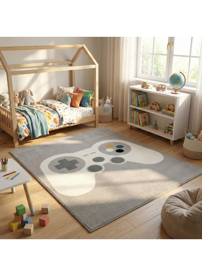DANUBE HOME Gamerzone Kids Rug  | Washable Kids Rugs Style | Polypropylene + Polyester Area Rug Floor Covering | Indoor Carpet For Living Room Dining Bedroom 160X230cm-Grey - Image 1