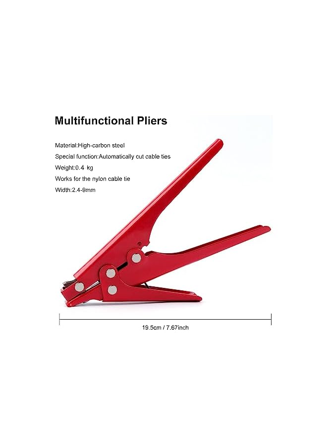 promass Professional Cable Tie Tool - Fast and Easy Tensioning and Cutting of Plastic Nylon Cable Ties up to 0.37 Inches - Durable Zip Tie Tool for Efficient Fastening - Image 3