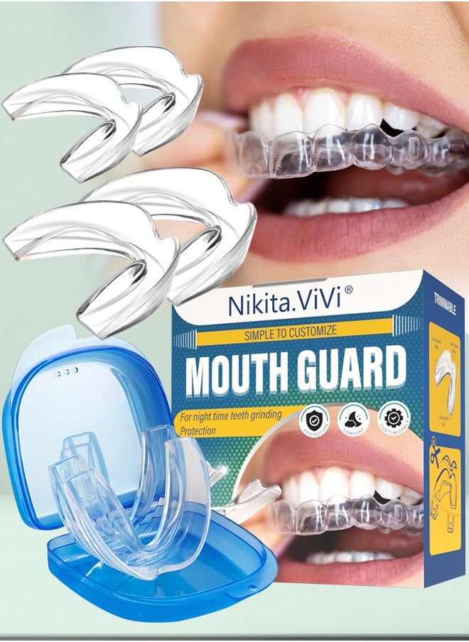 NIKITA.VIVI 4 In 1 Mouth Guard For Teeth Grinding Custom Moldable Night Time Protection Teeth Cover Comes In 2 Sizes  - Image 1