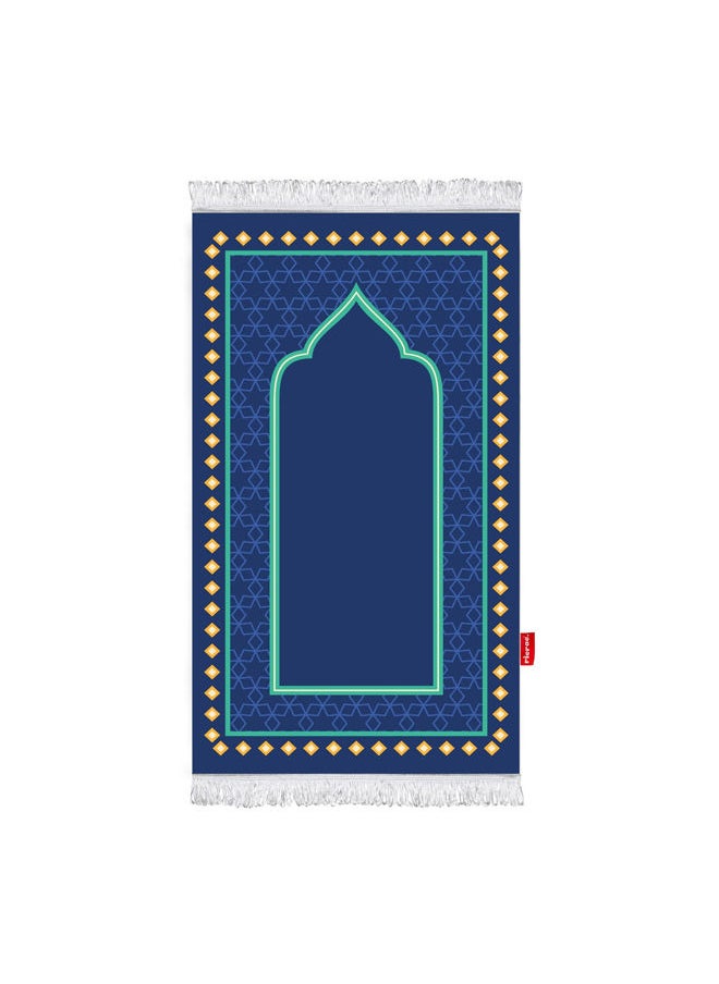 ريكراك - سجاده صلاة مبطنه فايبر مطبوعه- أزرق ونعناعي - Image 1