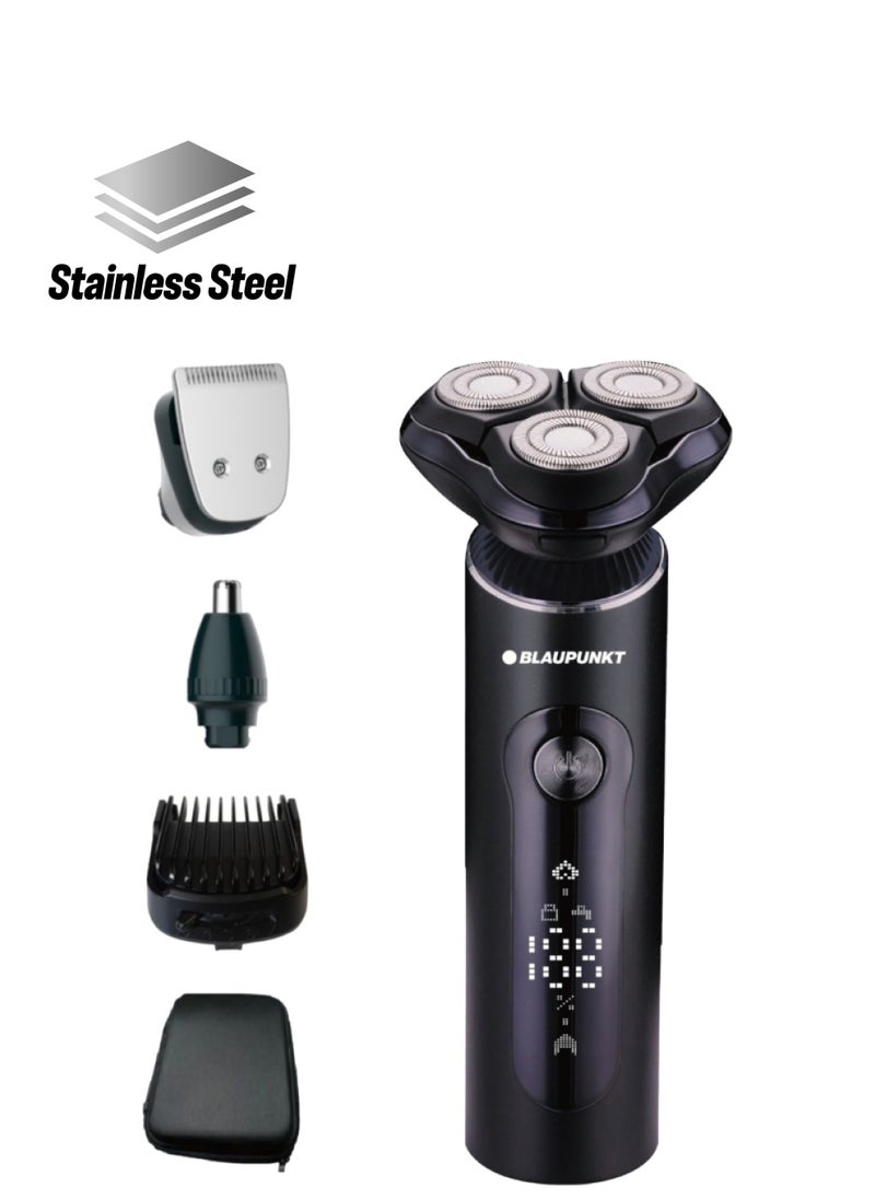 Blaupunkt - Blaupunkt 4 In 1 Shaver Grooming Kit For Men, Metal Body, Trimmer, Nose Trimmer, Lcd Display, Svm604 - Image 1