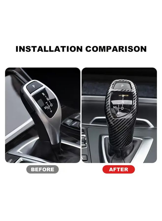 Carbon Fiber Texture Gear Shift Knob Lever M Sport Design BMW 1 2 3 Series 2012 2019 - Image 2
